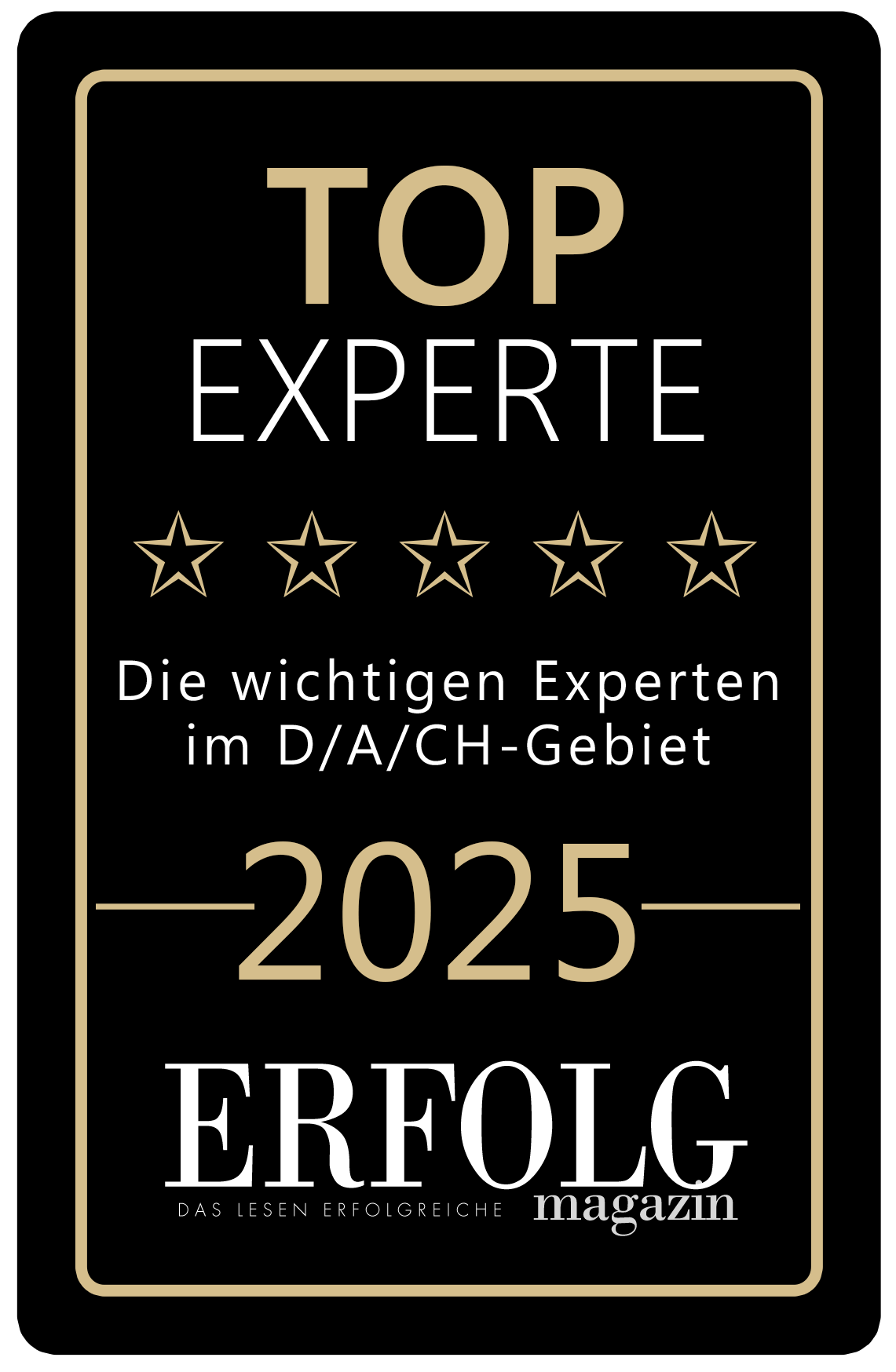 Auszeichnung TOP-Experten 2025 vom ERFOLG Magazin